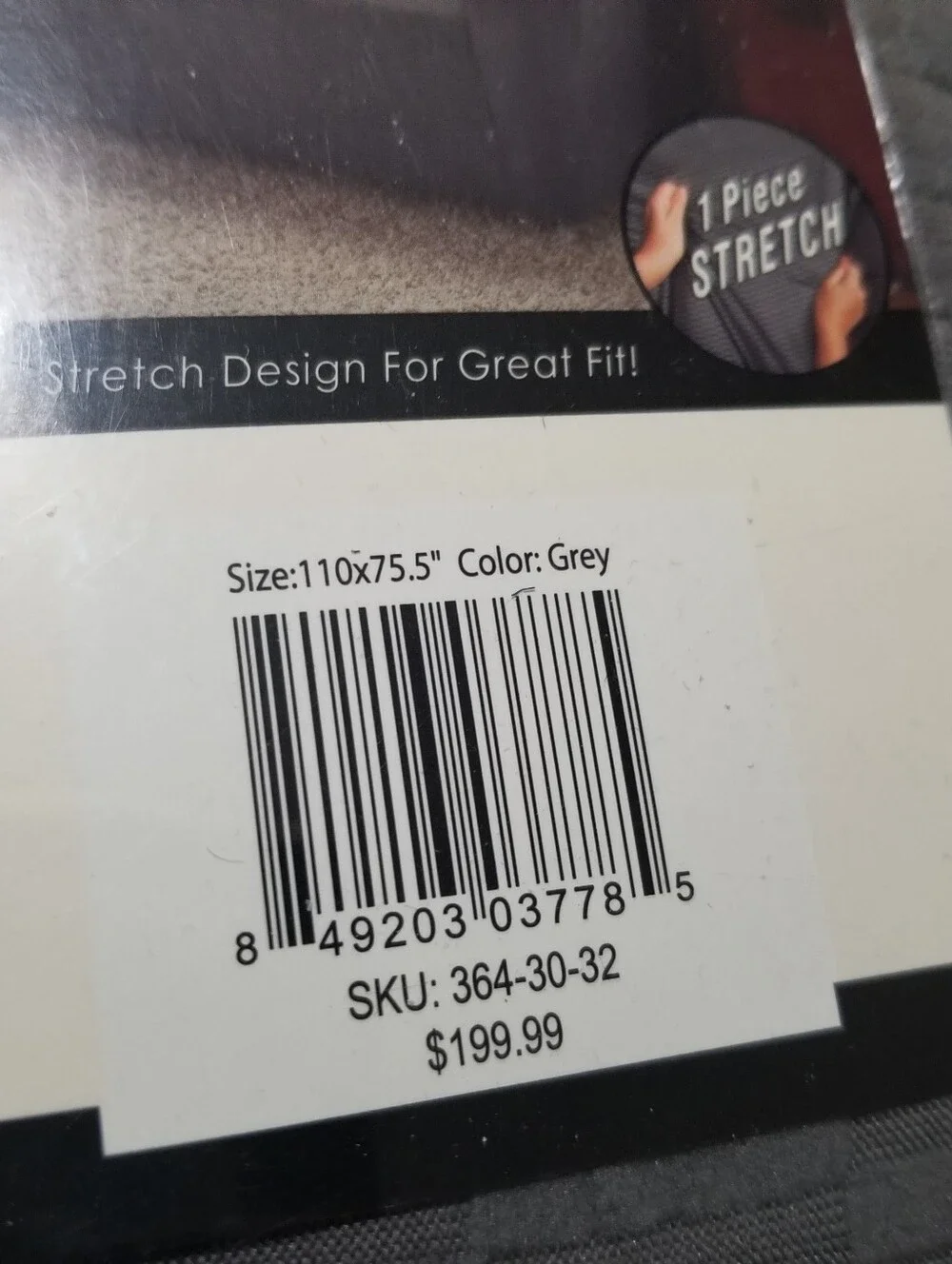 NEW! The Bar Gray Stretch Sofa Cover - Textured Slipcover NWT